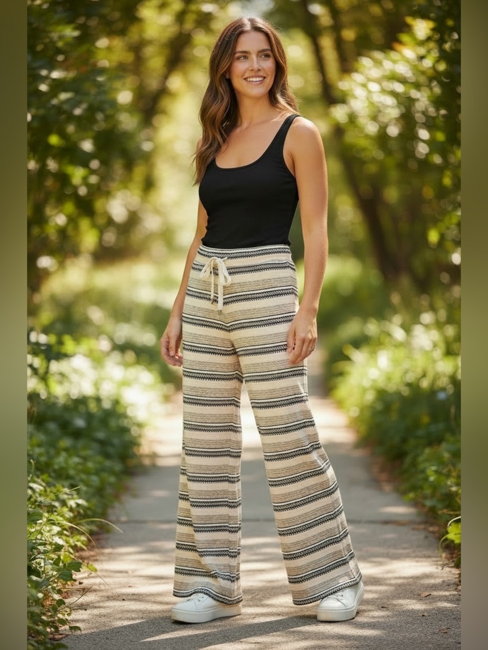 The Greii Wide Leg Striped Knit Pants
